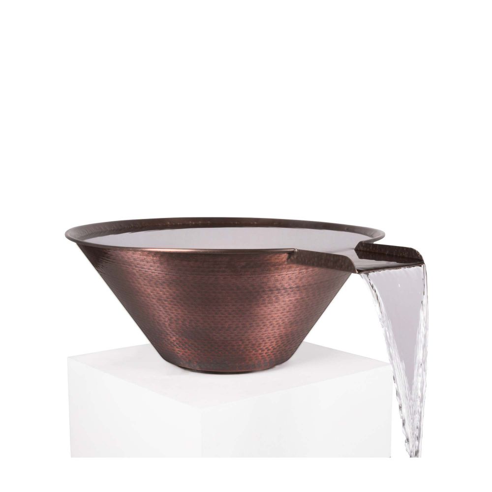 The Outdoors Plus OPT-R24CPWO 24" Cazo Hammered Copper Water Bowl